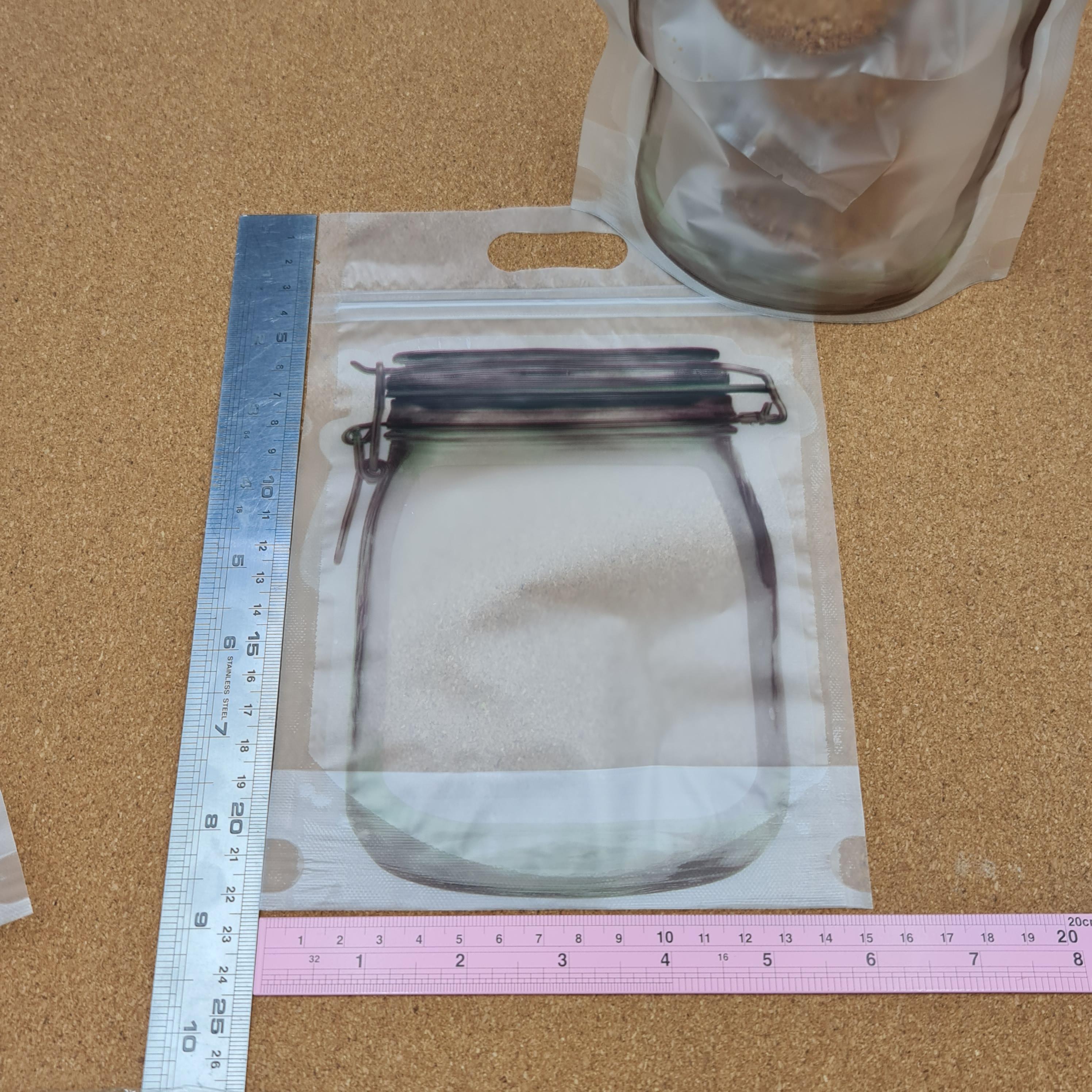 ถุงซิป มีหูหิ้ว ตั้งได้ ขวดขุ่นเข้ม 15.5×22.5+ก้นถุง5.5cm. 50ใบ/แพ็ค 20ใบ/แพ็ค พลาสติก แพ็คเกจ เบเกอรี่ j12