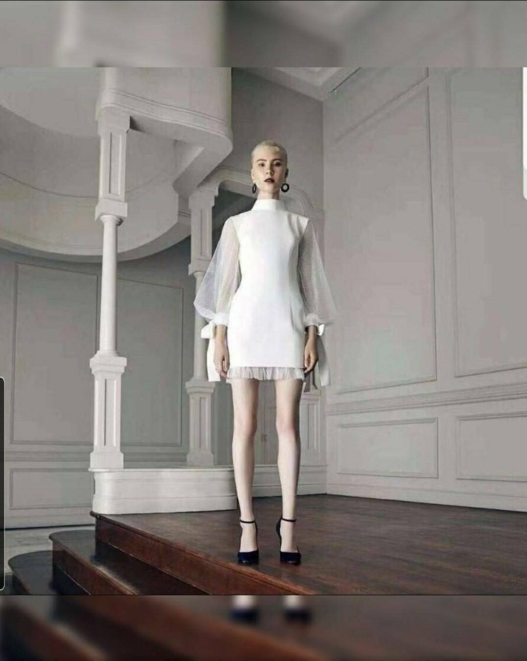 ซิปหลังแขนผ้าใยไหวยาวพองใหญ่