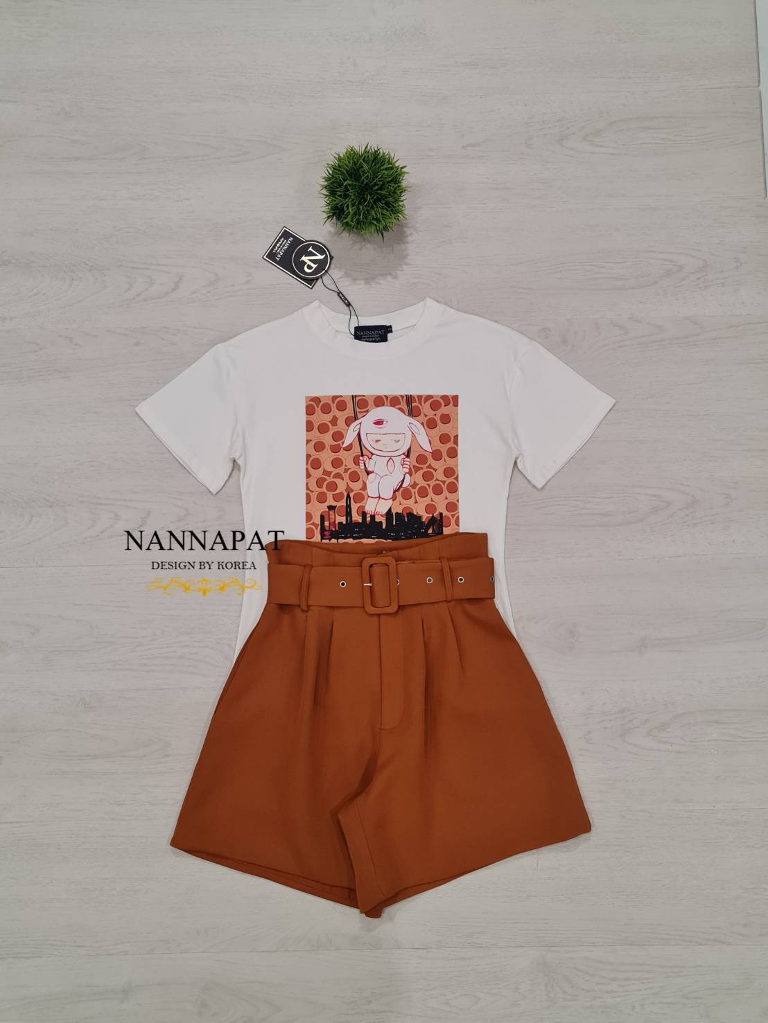 เสื้อยืดผ้าหนานุ่มใส่สบาย กางเกงจับจีบน่ารัก