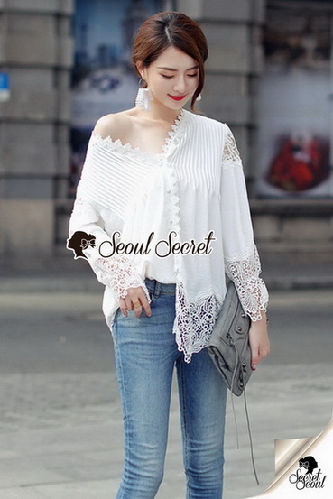 ชุดทรงปล่อยเสื้อเชิ้ตสม็อค