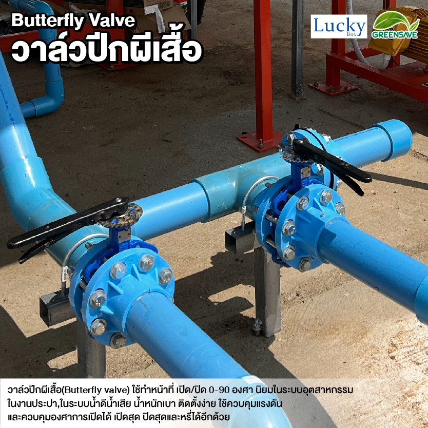 วาล์วปีกผีเสื้อ (Butterfly Valve) ขนาด 2 นิ้ว ก้านจับสแตนเลส