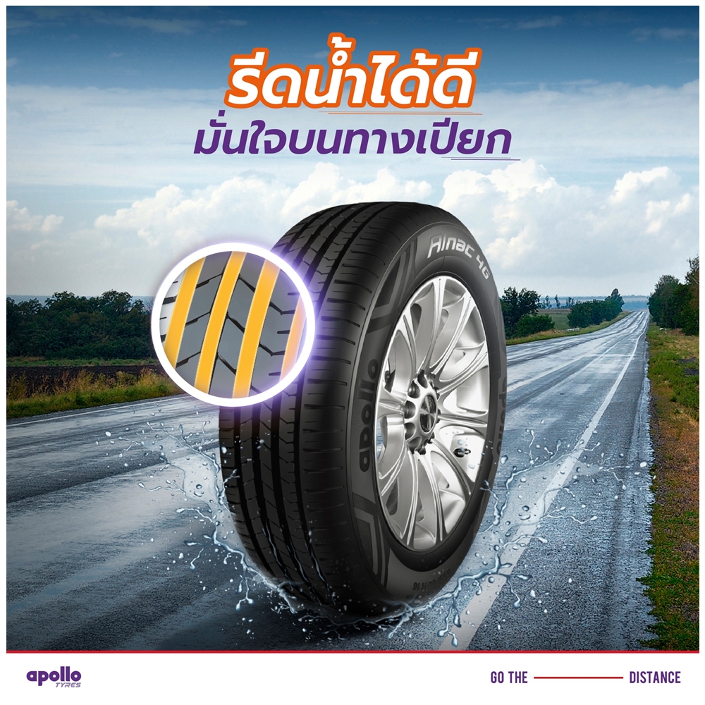 ยางรถยนต์ ขนาด 185/55 R15 ,185/60 R15 ,185/65 R15 ,195/55 R15 ,195/60 R15 ,195/65 R 15 ,185/55 R16 ,205/55 R16 ,215/60 R16 รุ่น ALNAC 4G ยี่ห้อ APOLLO (แถมจุ๊บลม)