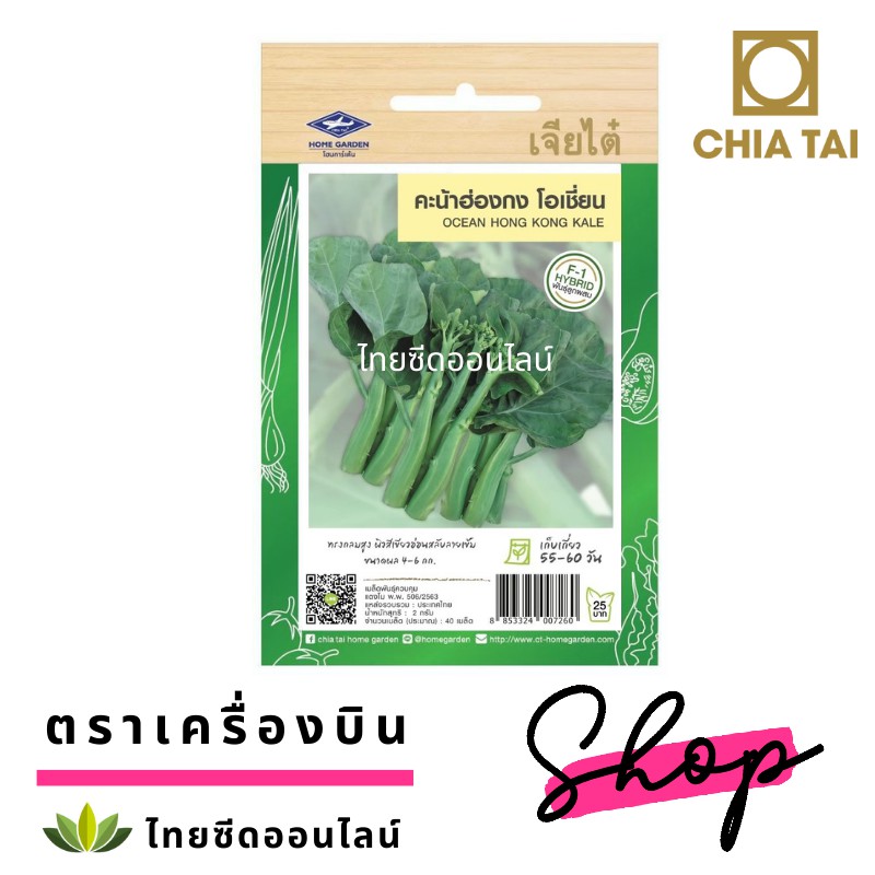 CTF1 เมล็ดพันธุ์ คะน้าฮ่องกง โอเชี่ยน ตราเจียไต๋ HongKong Kale