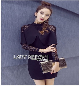 Jennifer Twisted Ruffle Lady Ribbon Mini Dress