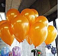 ลูกโป่งสวรรค์ทรงกลมสีมุก สีส้มพาสเทล Latex Metalic Color Balloon แพคละ 20 ใบ