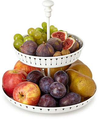 จานเสิร์ฟ 2 ชั้น, ขาว