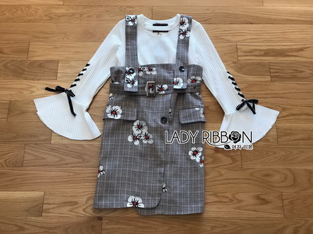 Lady Suit Dress Over White Blouse