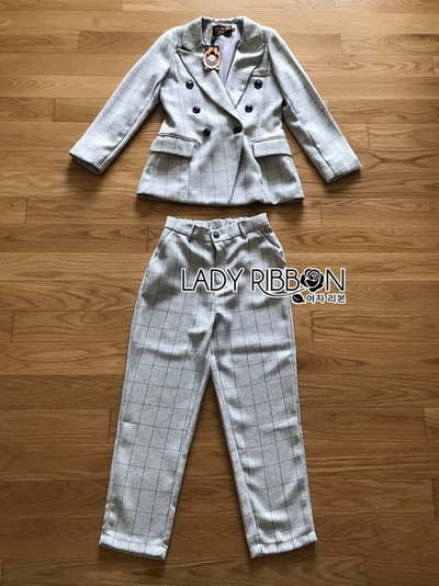 เซ็ตสูทและกางเกงผ้าวูลทอลายสก็อต