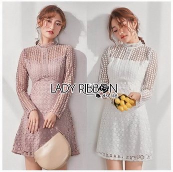 Chic A-line Lace Mini Dress