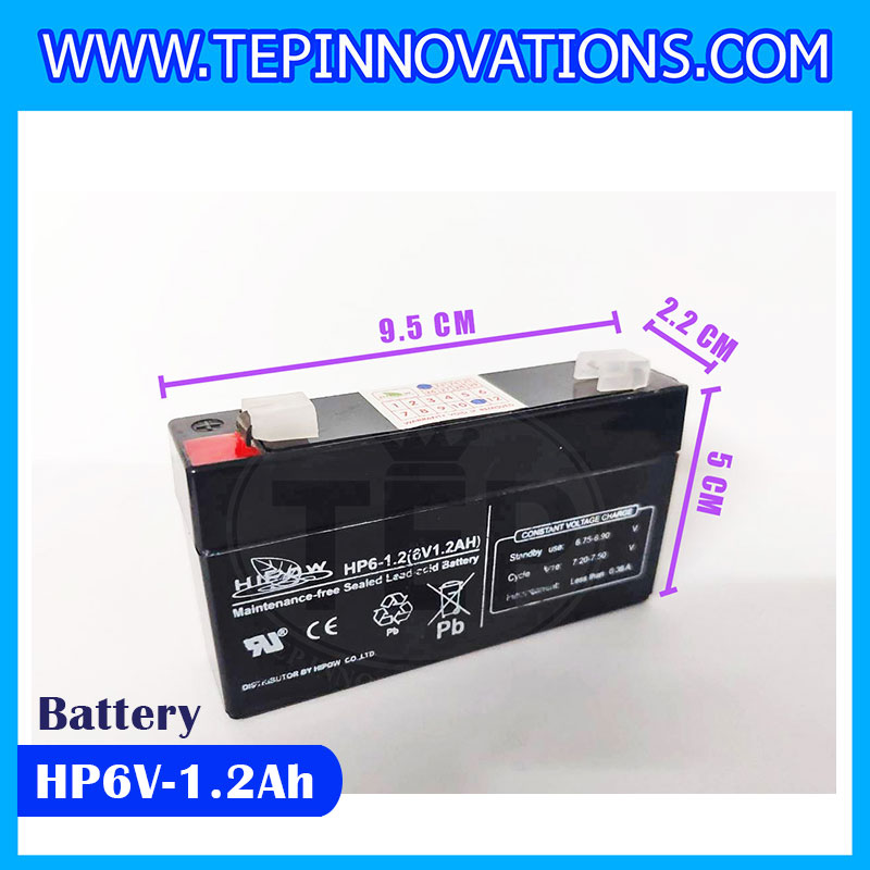 แบตเตอรี่อะไหล่เครื่องชั่ง, แบตหน้าจอเครื่องชั่ง, แบตเตอรีแบบแห้ง HIPOW 6V-1.2AH
