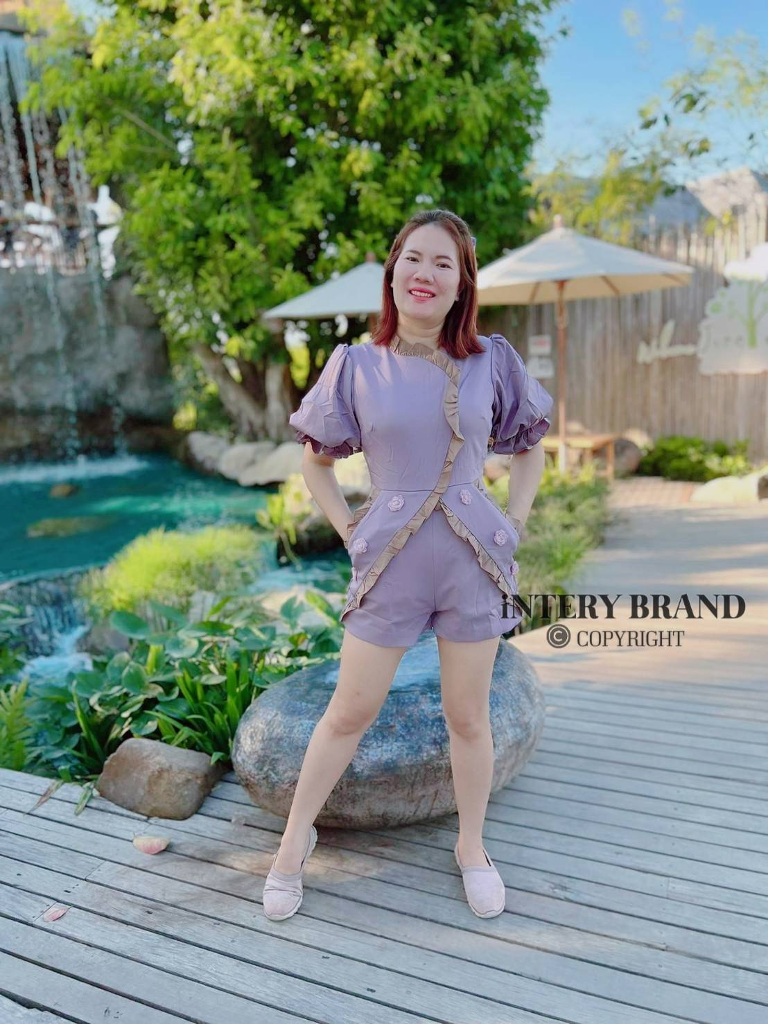 JUMPSUITขาสั้นแขนพอง