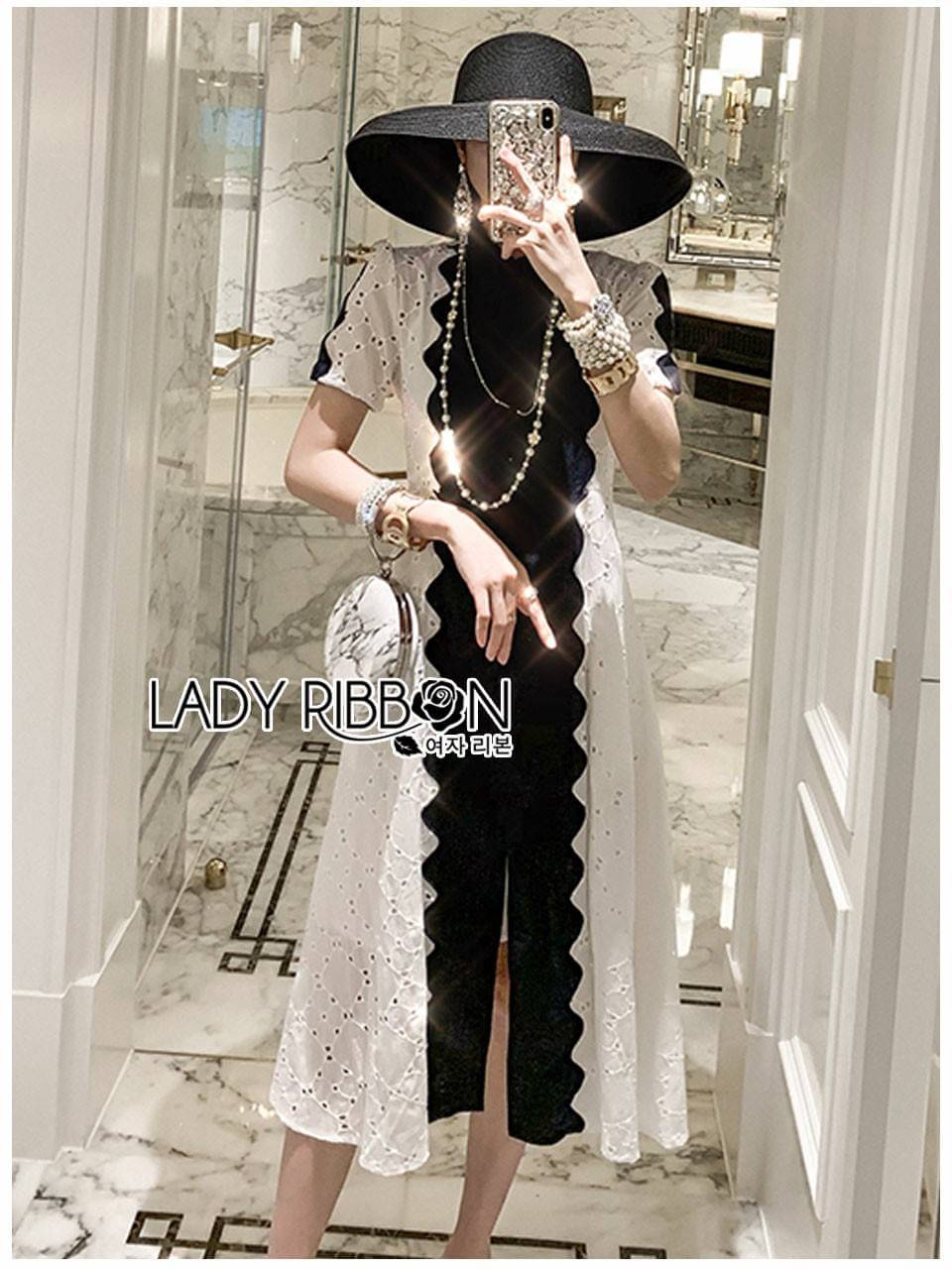 Dress เดรสทรงเชิ้ตตัวยาวผ้าลูกไม้ฉลุสีขาว