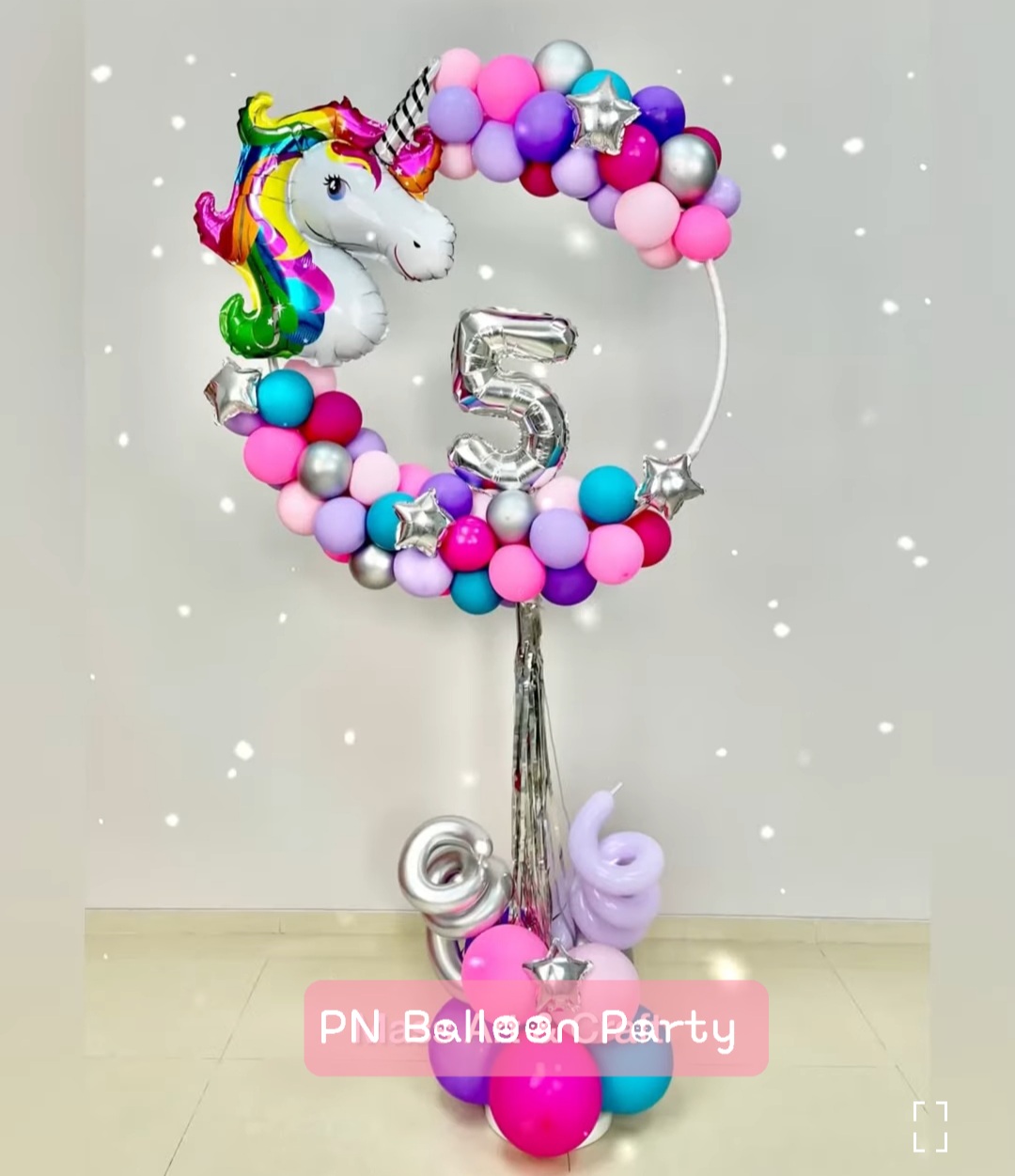 เสาลูกโป่งยูนิคอร์น แบบวงกลม Unicorn Balloons