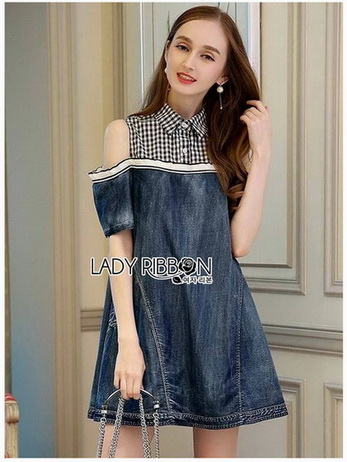 Lady Violet Shoulder Cut-Out Denim and