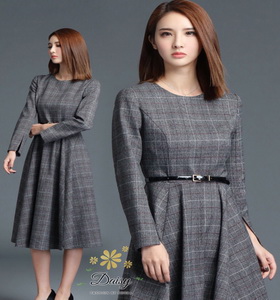 ชุดเดรสแฟชั่นเกาหลีสวยๆผ้ายืดคอตตอน 100%