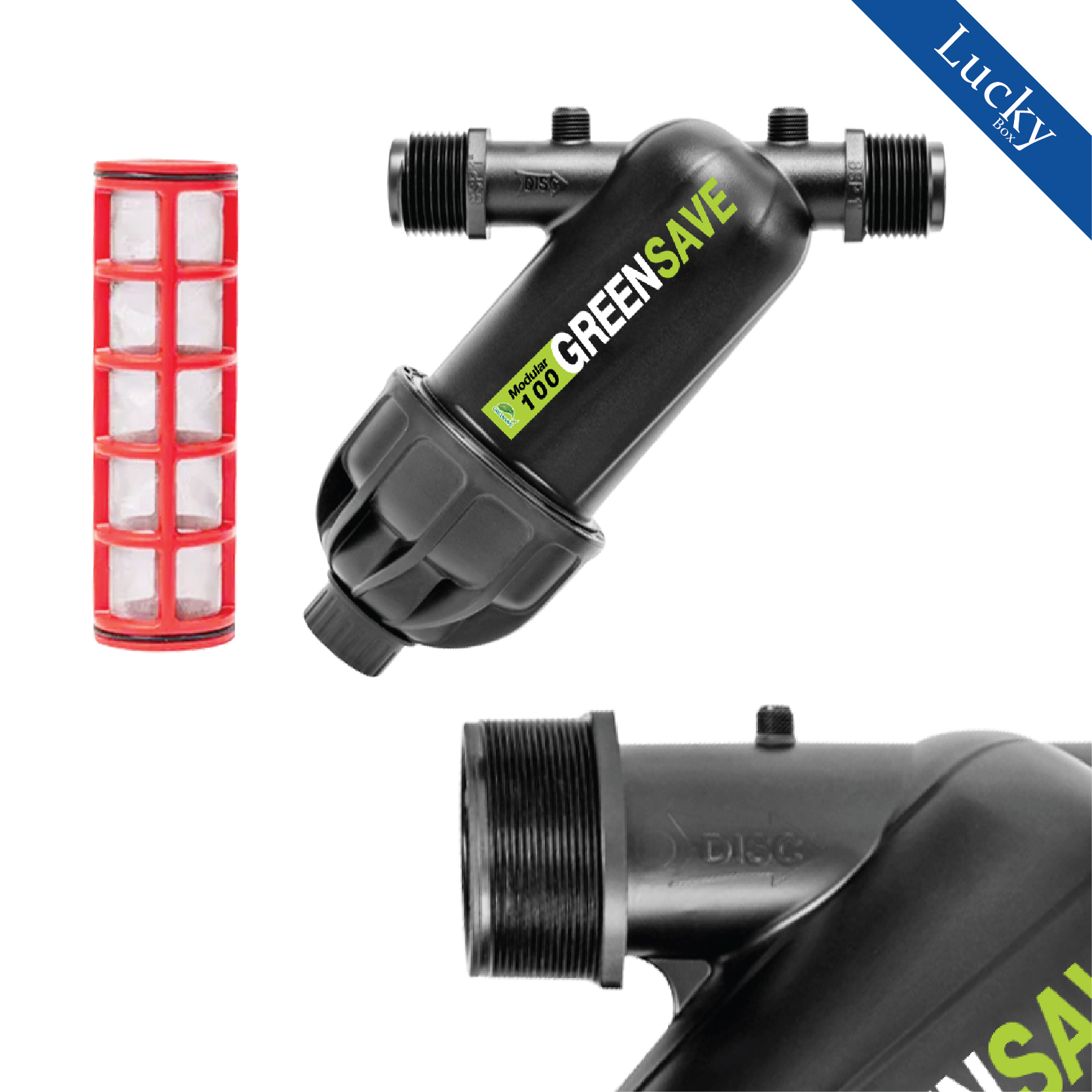 กรองน้ำเกษตรชนิดตะแกรง ขนาด 1 นิ้ว (ยาว) ทนแรงดันสูงสุด 8 บาร์ รุ่น Screen-Y-1in-GREENSAVE-F32YS-N (ผอม)