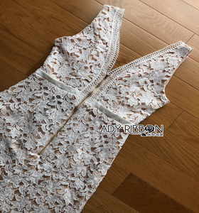 Guipure Lady Ribbon Lace Dress ขายเดรสผ้าลูกไม้