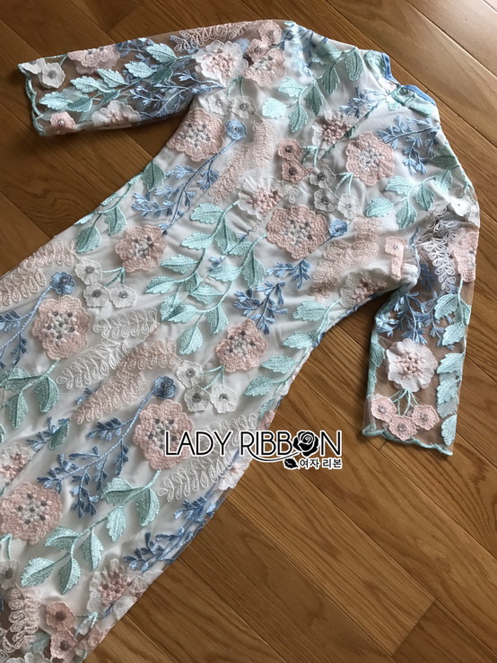 Dress เดรสทรงกี่เพ้าผ้าลูกไม้สีพาสเทล