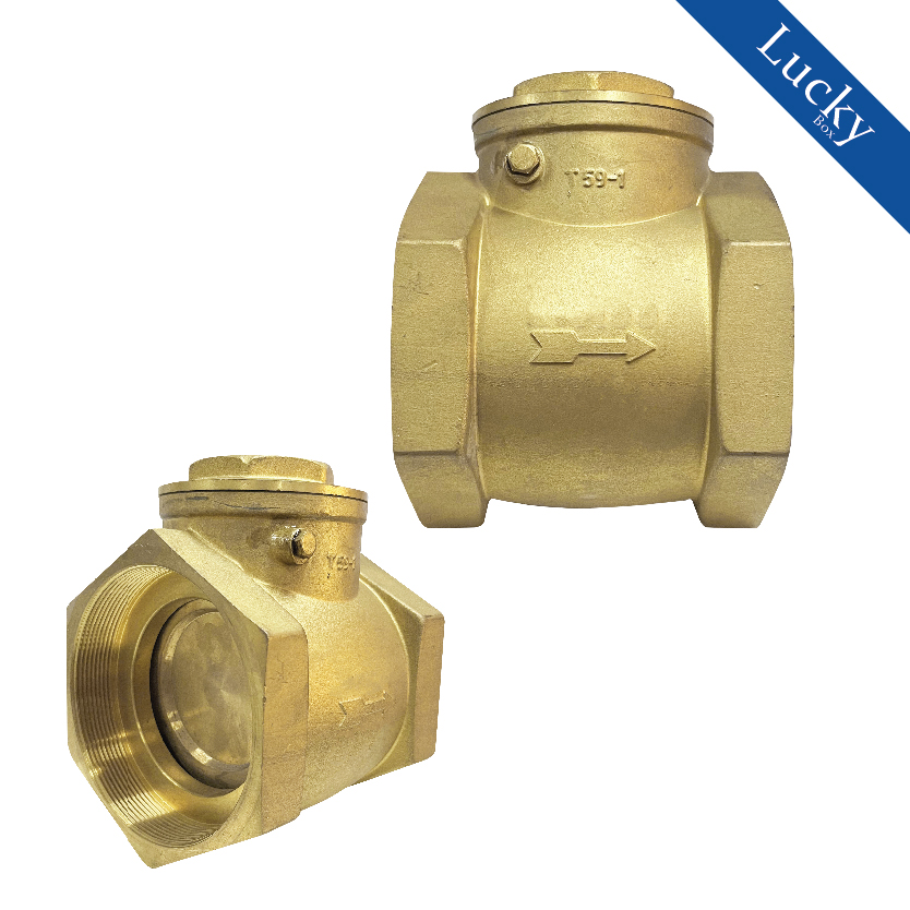 Check Valve เช็ควาล์ว ทองเหลือง แบบบานสวิงแนวนอน ขนาด 3 นิ้ว