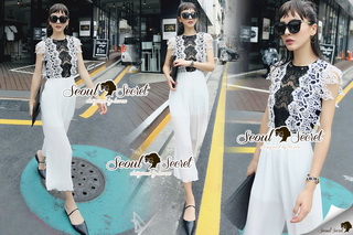 SS18010916 Seoul Secret Say's... Pleaty Layer Chic Jumpsuit Material : ทรงสวยดูไฮด้วยทรงจั้มสูทกางเกงขายาว