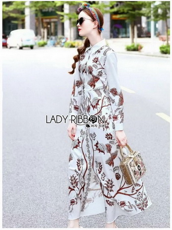 🎀 Lady Ribbon's Made 🎀 Lady Babara Wild Printed White Shirt Dress