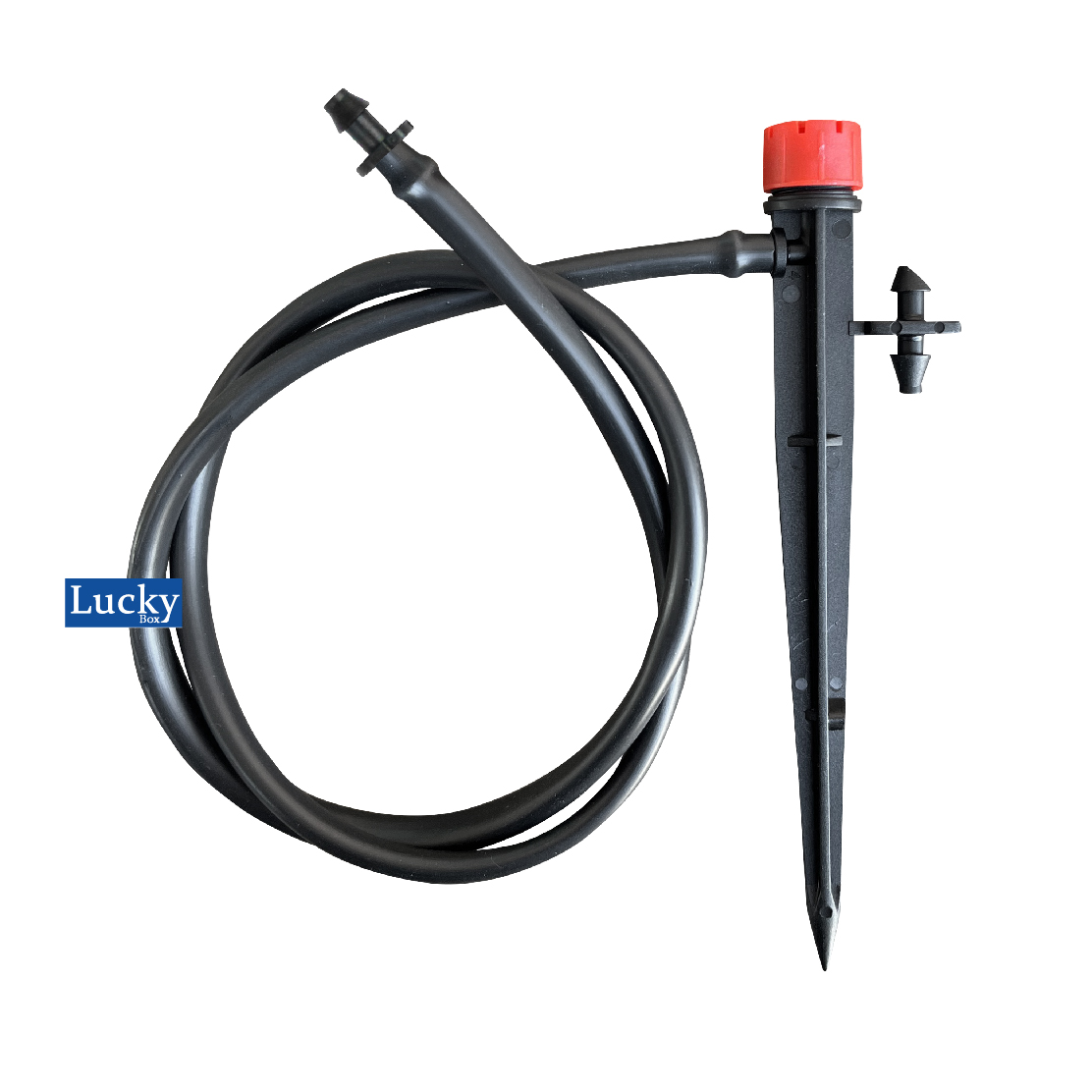 หัวน้ำหยดหมุนปรับได้ พร้อมขาปัก 13 ซม. และสายไมโคร ยาว 50 ซม. (แพ็ค 20 ชิ้น)