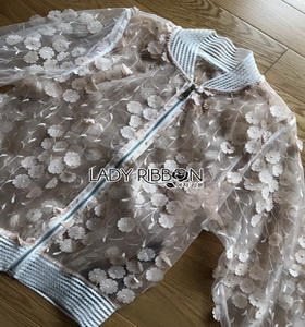 Lady Ribbon Lace Bomber Jacket บอมเบอร์แจ็คเก็ต