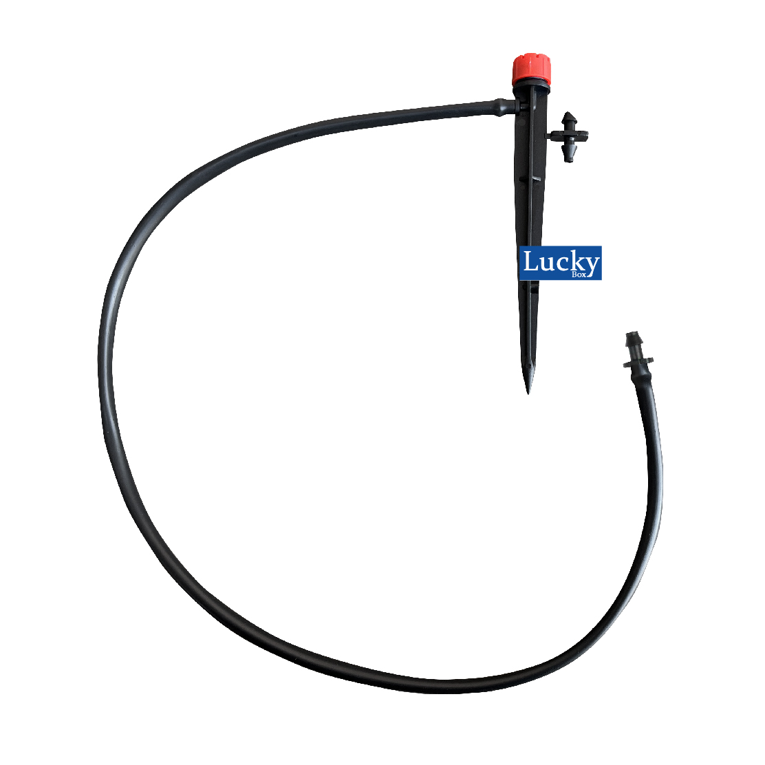 หัวน้ำหยดหมุนปรับได้ พร้อมขาปัก 13 ซม. และสายไมโคร ยาว 1 เมตร. (แพ็ค 20 ชิ้น)