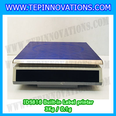 เครื่องชั่งน้ำหนักดิจิตอล พิกัดน้ำหนัก 3kg Built-in Label printer ยี่ห้อ SDS รุ่น IDS816 ค่าละเอียด 0.1g