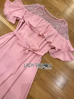 Lady Ribbon Chiffon Dress เดรสผ้าชีฟอง