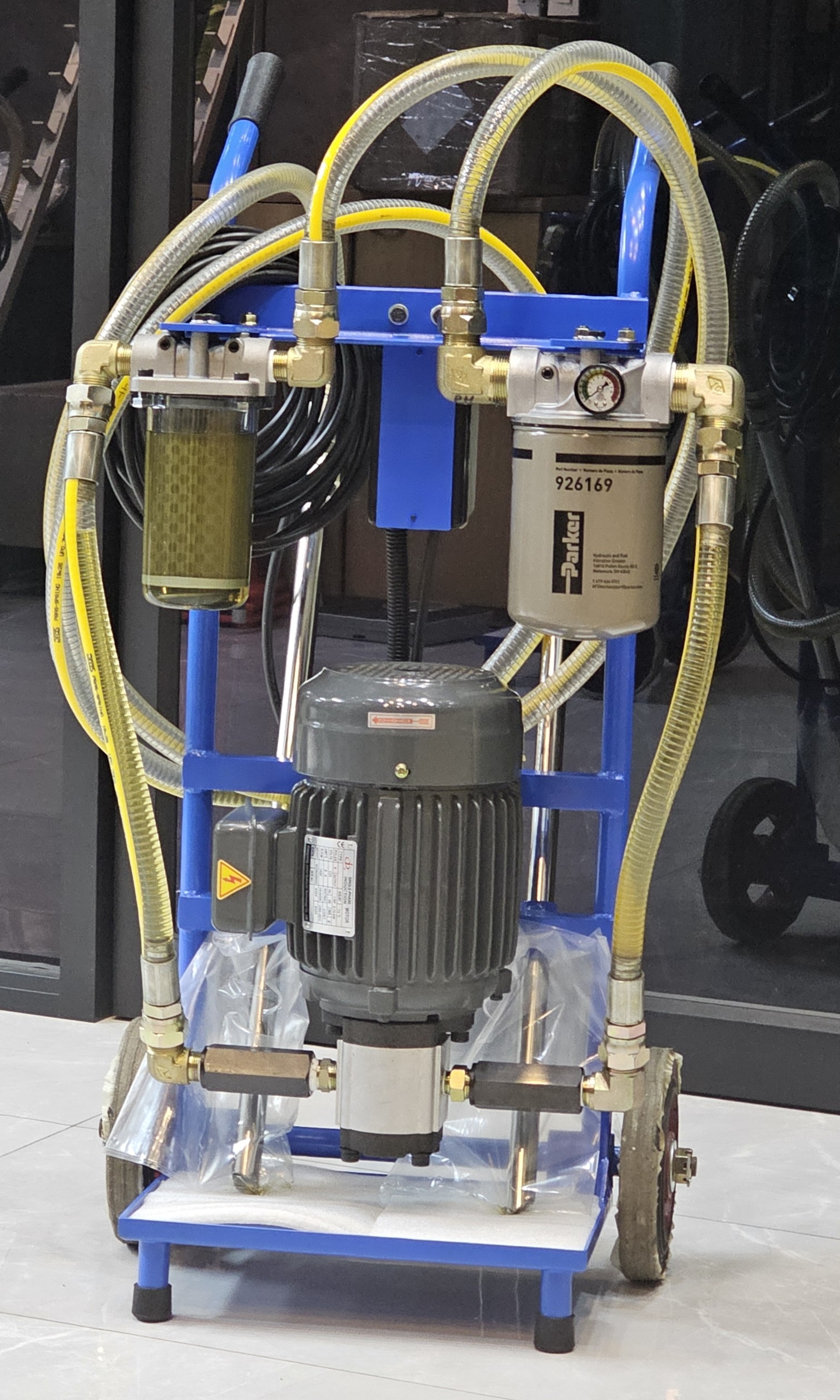 Filter Cart รถดูดกรองน้ำมันไฮดรอลิค รุ่นกรอง 150 ไมครอน มีแม่เหล็ก 2 กรอง (150+10 ไมครอน)