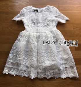 White Lady Ribbon Lace Dress เดรสผ้าลูกไม้สีขาว