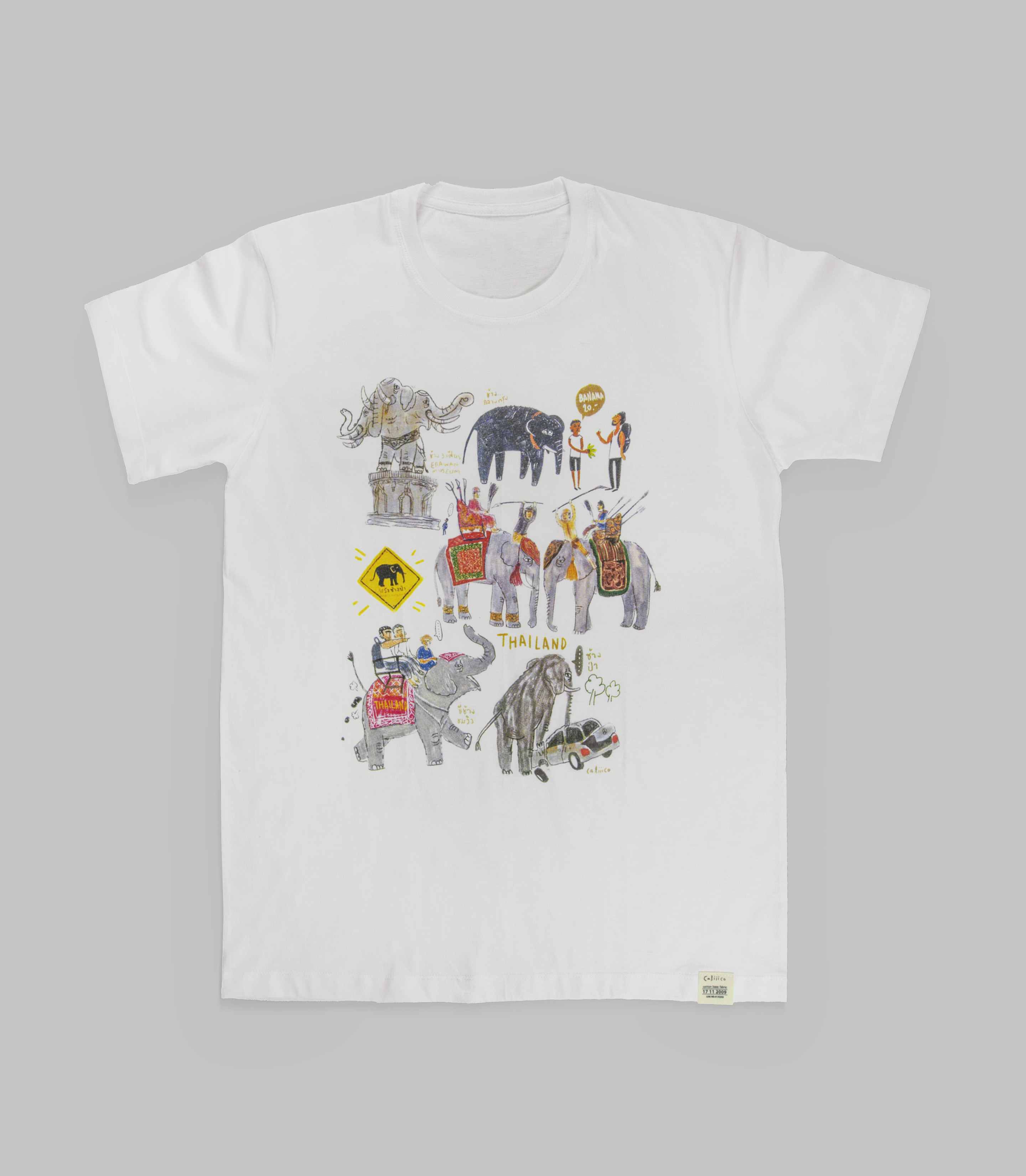 Caliiicoเสื้อยืดลายช้างไทยT shirt Thai Elephant