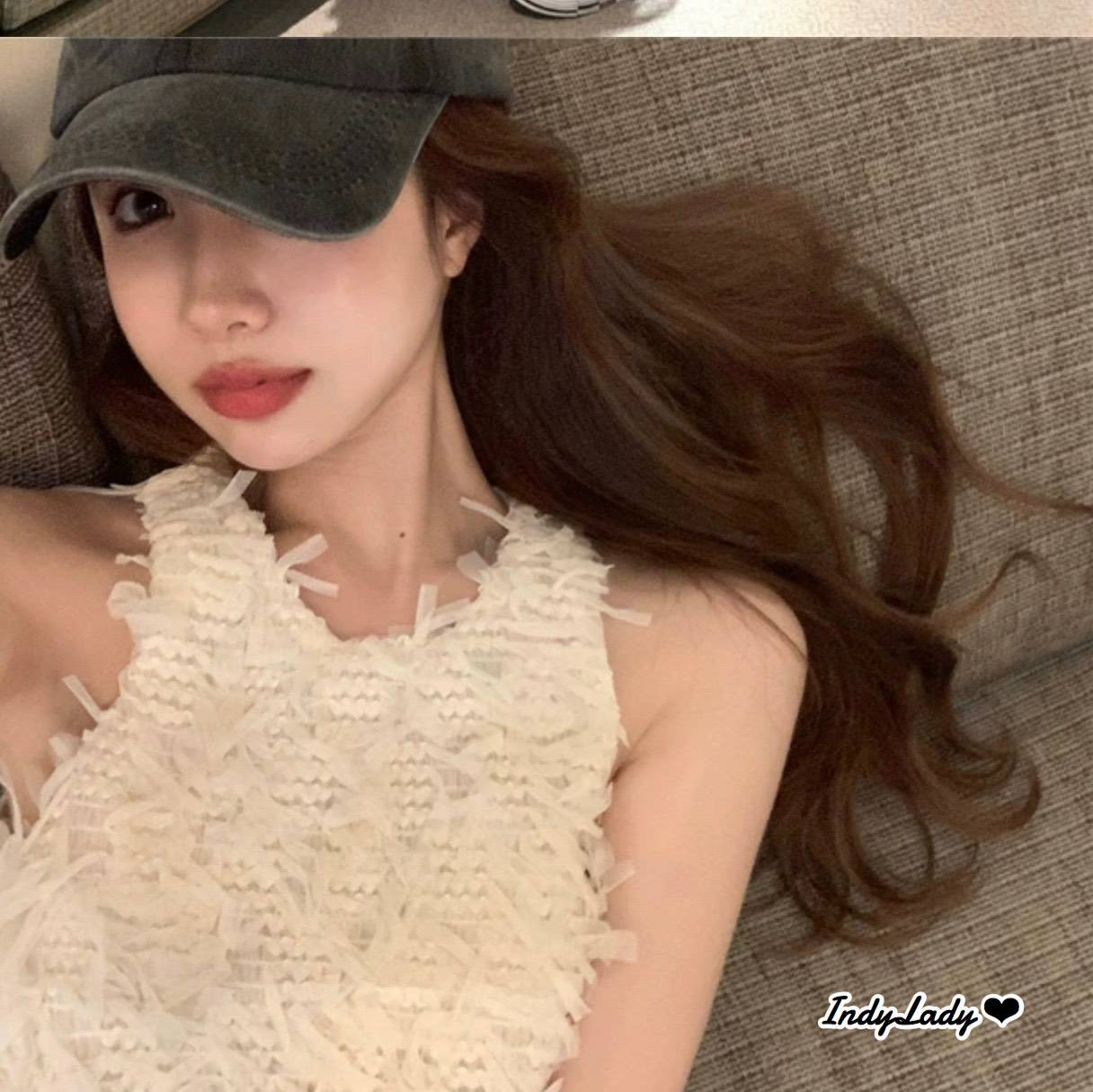 เสื้อแขนกุด ดีไซน์น่ารัก แต่งผ้ามุ้ง