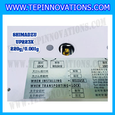 เครื่องชั่งดิจิตอล ทศนิยม 3 ตำแหน่ง รุ่น UP223X 220gx0.001g เครื่องชั่งละเอียดสูง220g เครื่องชั่งน้ำหนัก220g ตาชั่ง220กรัม พิกัดน้ำหนัก 220g ความละเอียด 0.001g ยี่ห้อ SHIMADZU รุ่น UP223X