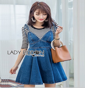 Lady Ribbon Anna Denim Dress ขายเดรสยีนส์