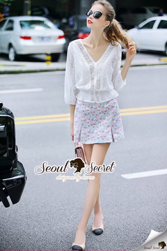 Lady Ribbon Online เสื้อผ้าออนไลน์ ขายส่งของแท้พร้อมส่ง Seoul Secret SS08250716 Seoul Secret Say's ....V Lorra Lace Blouse