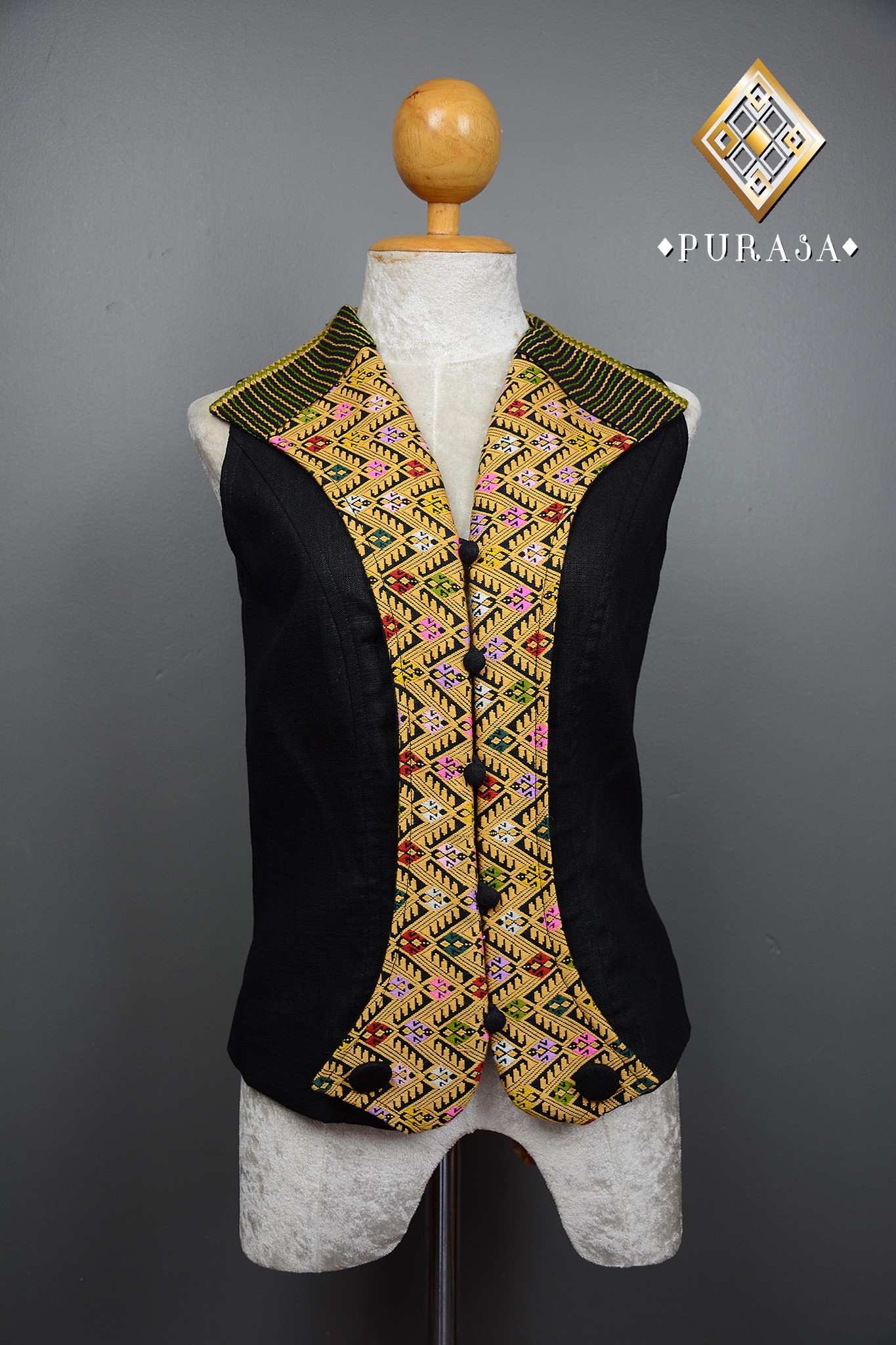PUS026 เสื้อผ้าลินินแต่งตีนจก