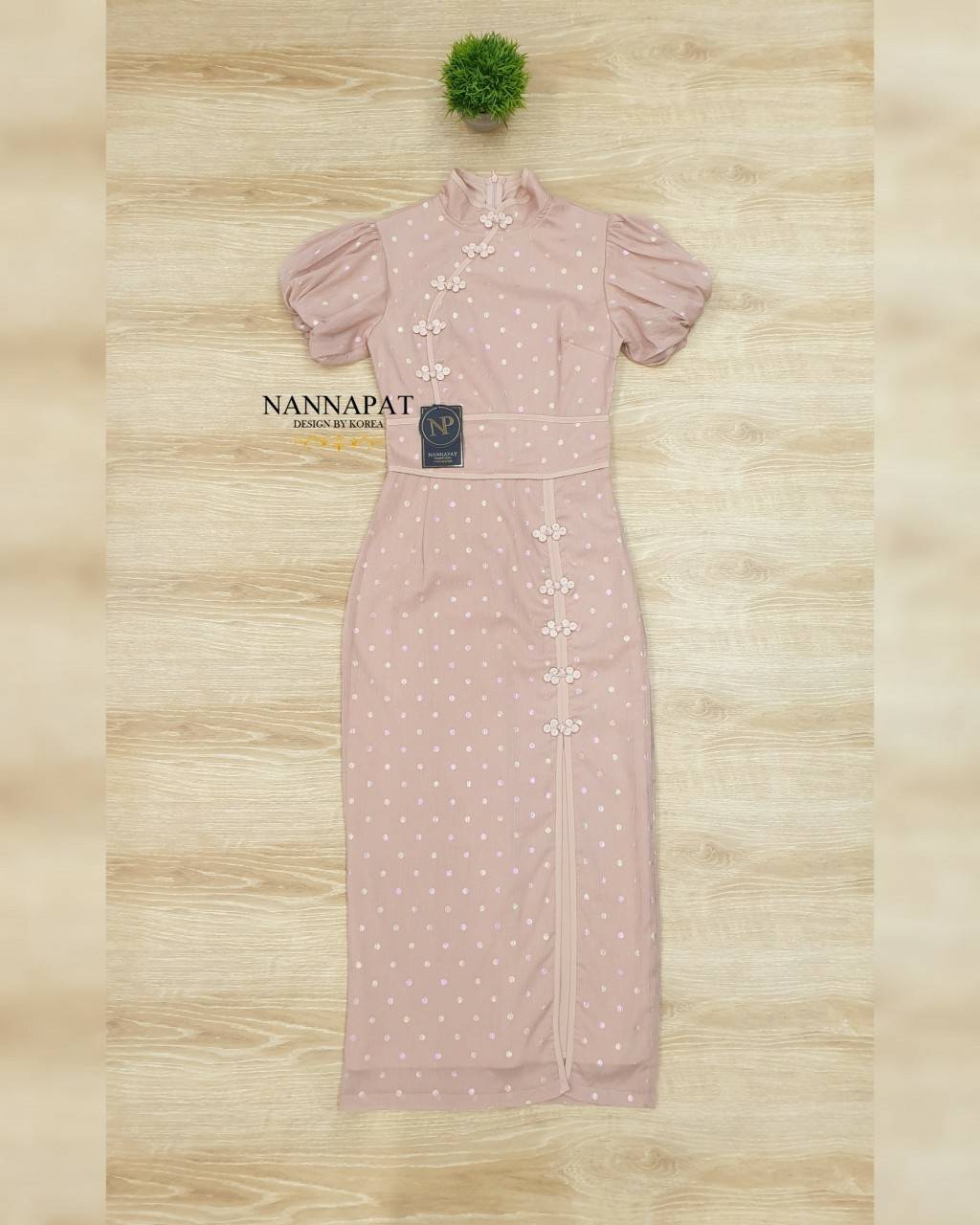 เดรสกีเพ้าซิปหลังแขนตุ๊กตาน่ารัก