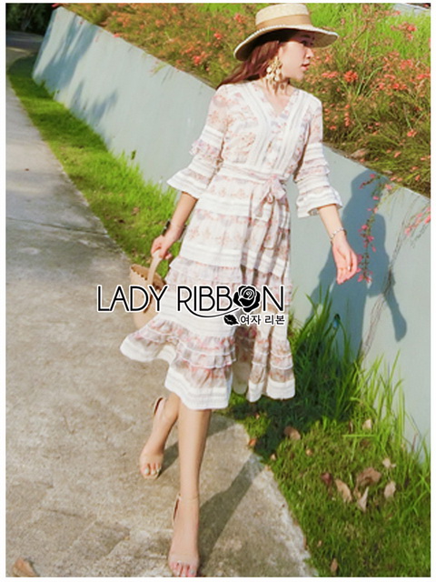 Dress เดรสผ้าชีฟองพิมพ์ลายดอกไม้