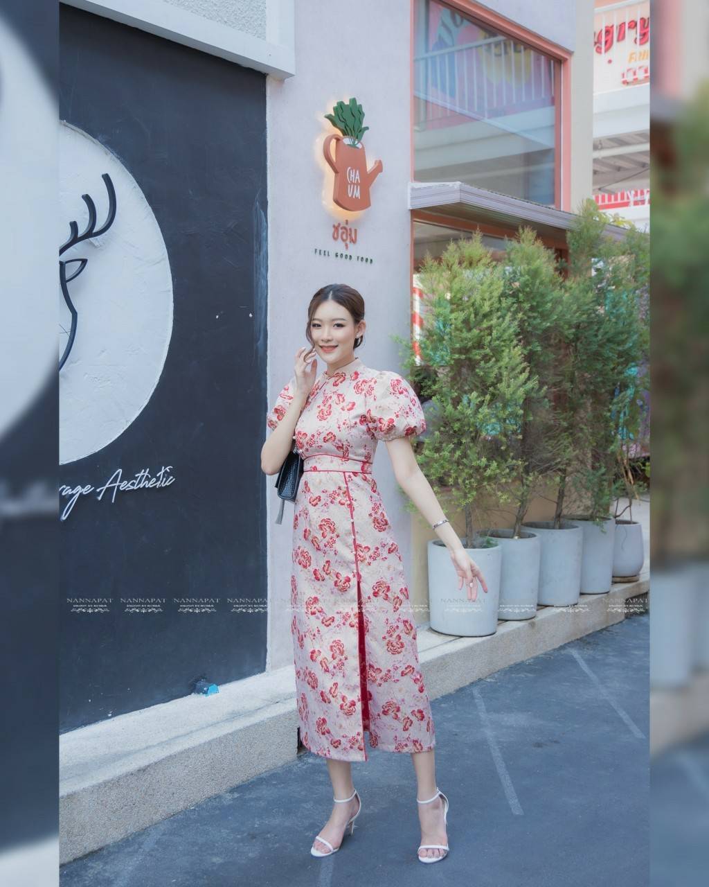 เดรสกีเพ้าเข้ารูปเก็บทรงสวย