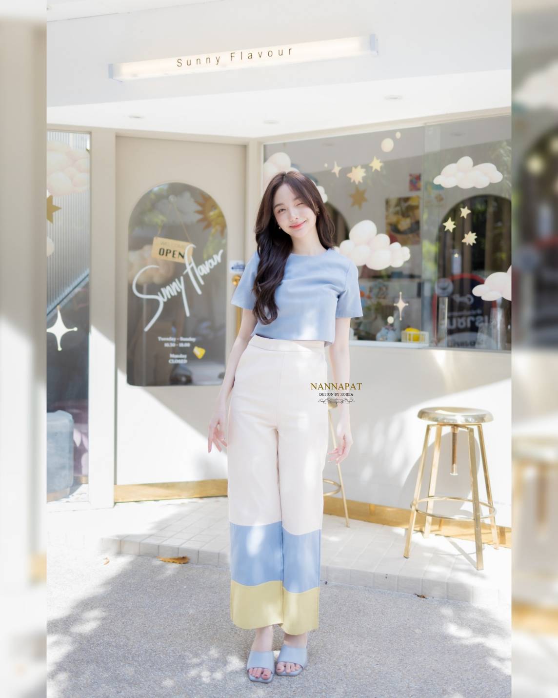 เสื้อซิปหลัง กางเกงทรีโทน