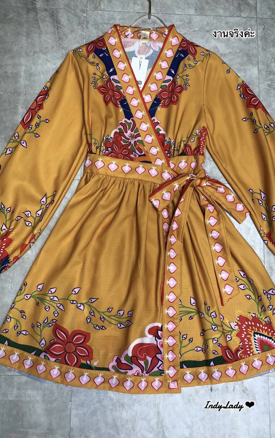 Dress ยีนส์นิ่ม คอปกตัวยาว
