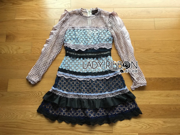 Layered Lace Lady Ribbon Mini Dress