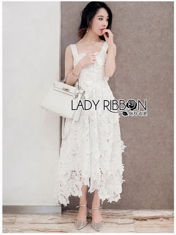 White Guipure Lady Ribbon Lace Dress