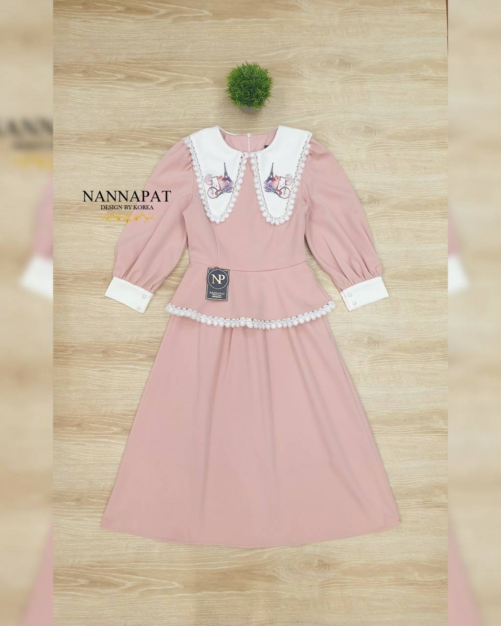 เซทเสื้อซิปหลังปกคอน่ารักเก๋