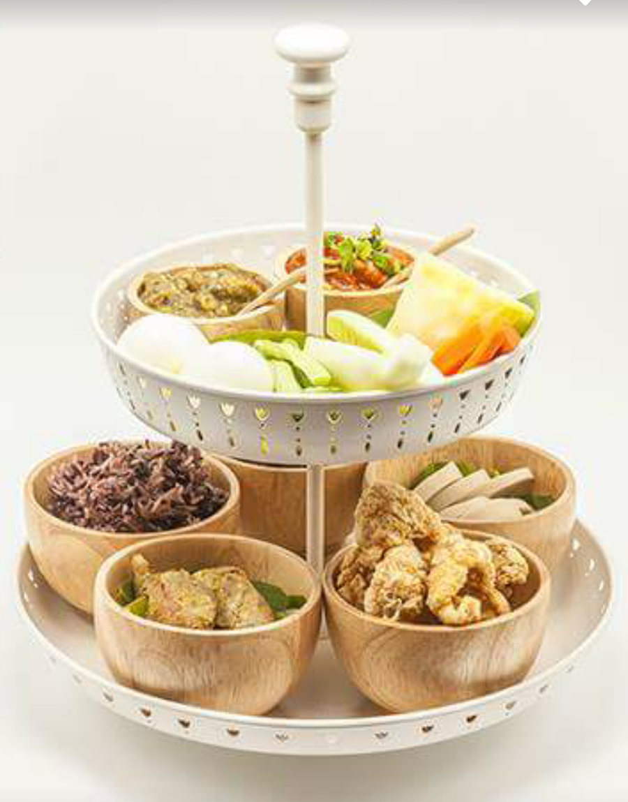 จานเสิร์ฟ 2 ชั้น, ขาว