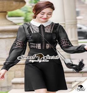 Girly Chiffon-Lace Blouse เสื้อทรงสวยลุคสาวผู้ดีแบบสาวยุโรป