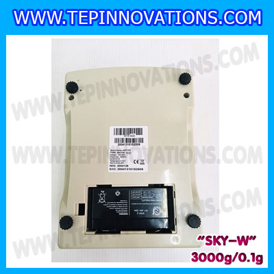 เครื่องชั่งดิจิตอล ทศนิยม 1 ตำแหน่ง SKY-W 3000gx0.1g เครื่องชั่งละเอียดสูง3000g เครื่องชั่งน้ำหนัก3000g ตาชั่ง3000กรัม ตาชั่งดิจิตอล3000กรัม พิกัดน้ำหนัก 3000g ความละเอียด 0.1g ยี่ห้อ JADEVER รุ่น SKY-W (เครื่องชั่งมีใบผ่านตรวจรับรองจากสำนักชั่งตวงวัด)