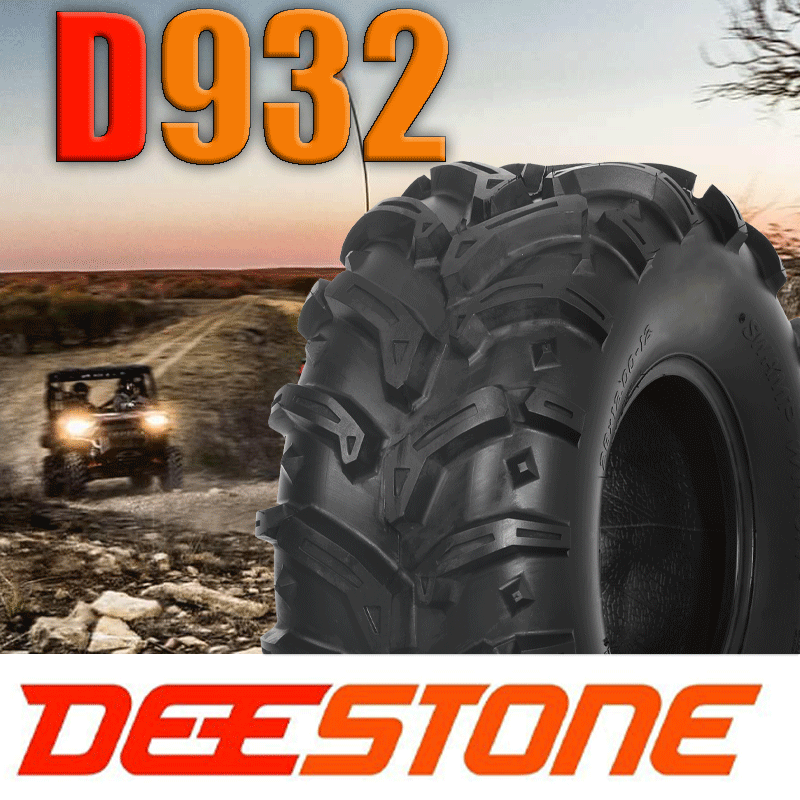 ยางรถเอทีวี (ATV) ยี่ห้อ DEESTONE รุ่น D932 ขนาด 26X10.00-12 , 26X12.00-12 , 27X10.00-12 , 27X12.00-12 , 28X10.00-12 , 28X12.00-12 , 24X11.00-10 , 25X10.00-12 , 25X12.00-10 , 25X12.00-9 , 25X8.00-12 ,25X12.00-9